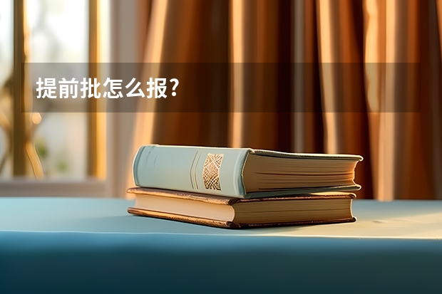 提前批怎么报?