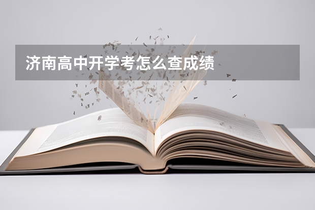 济南高中开学考怎么查成绩