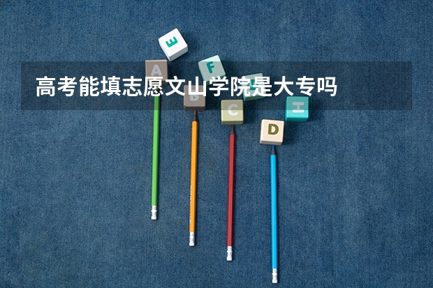 高考能填志愿文山学院是大专吗