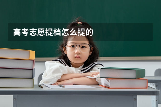 高考志愿提档怎么提的