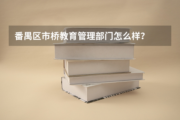 番禺区市桥教育管理部门怎么样？