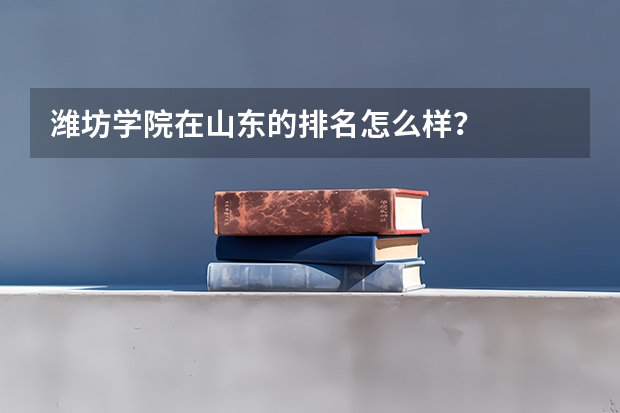 潍坊学院在山东的排名怎么样？