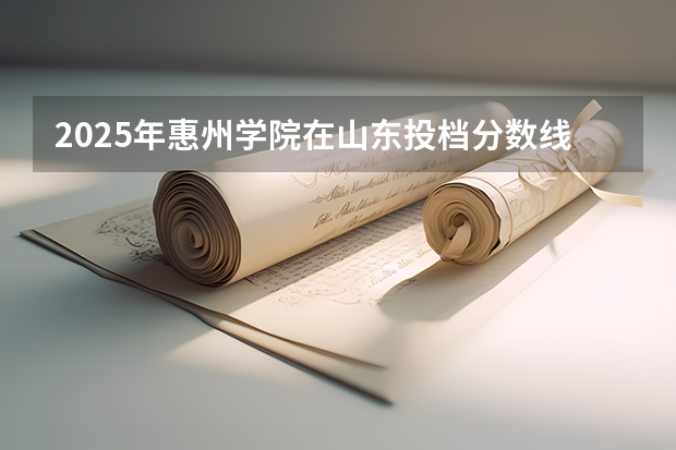 2025年惠州学院在山东投档分数线（2026年参考）